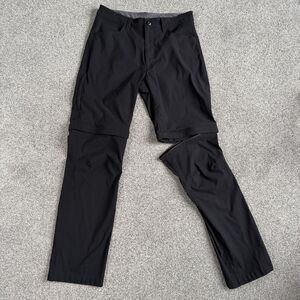 Eddie Bauer Convertible Tech Pants Mens Black Outdoor Hiking Size 32x32 (31x31)